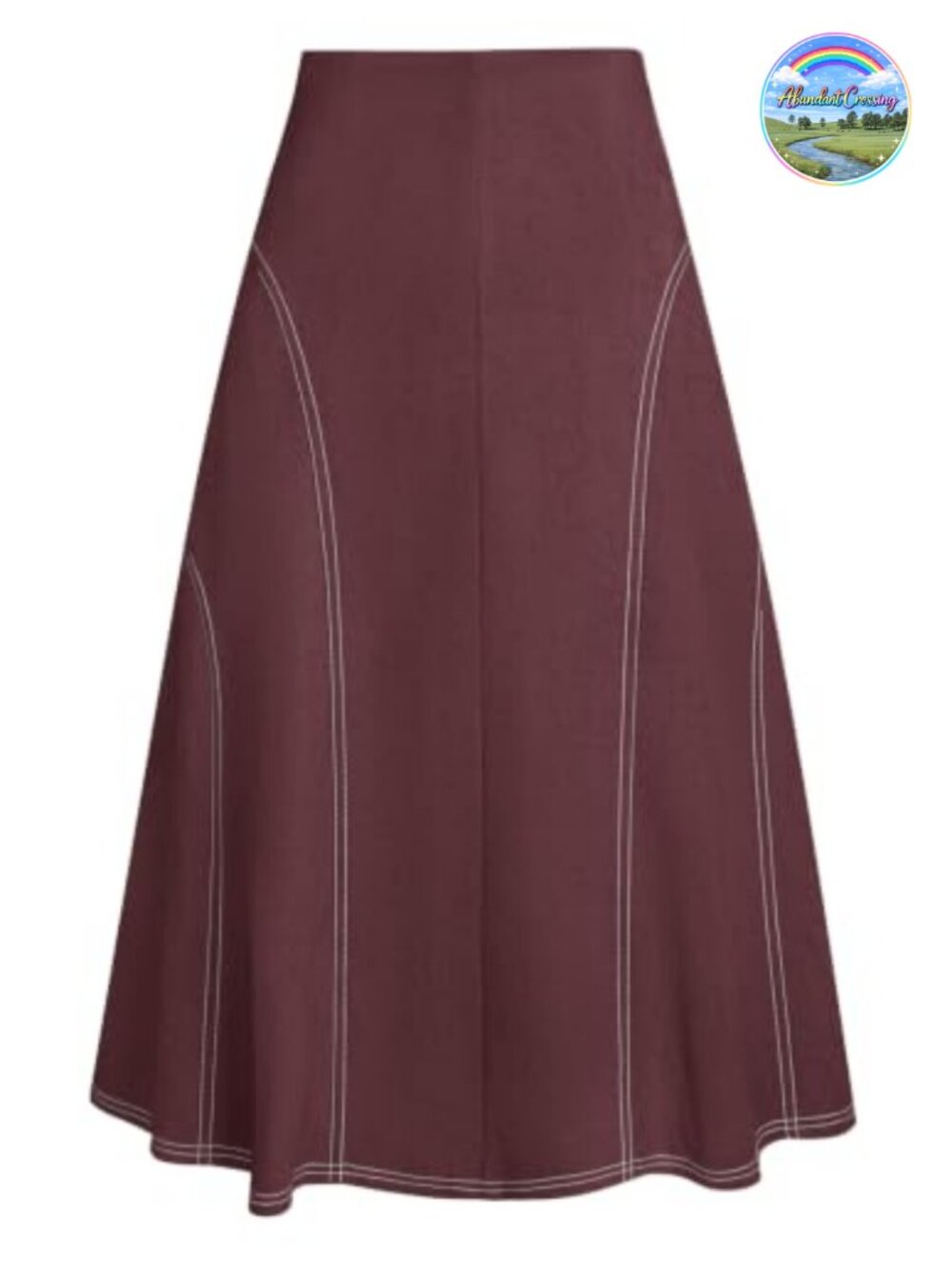 Faux Suede Midi Skirt High Waist A-Line Fall Winter